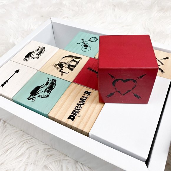 Junk Gypsy for Pottery Barn Kids Wood Dreamer Blocks Set of 10 NEW - Picture 2 of 3